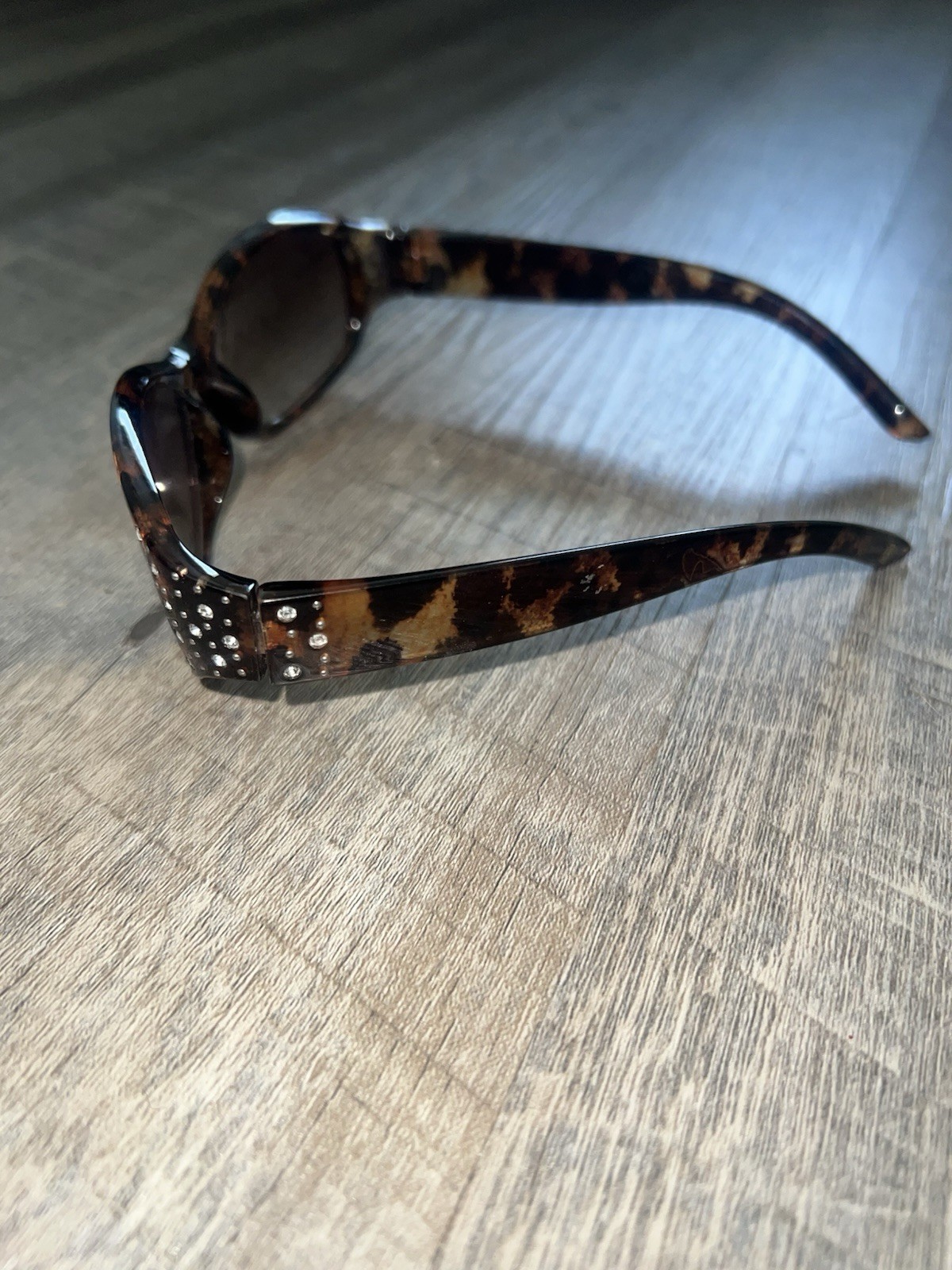 Foster Grant Tortoise Shell Wrap Sunglasses Rhine… - image 2