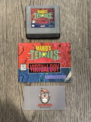 Mario's Tennis (Nintendo Virtual Boy) Manual And Cartridge Only+ Dust Cover