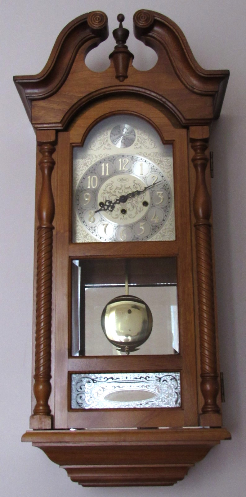 Ridgeway Quarter Hour Westminster Chime Wall Clock 8-Day, Ke
