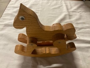 Vintage Collectibles Primitive Wooden Rocking Horse Toy