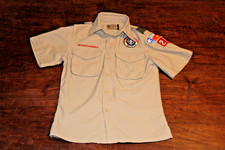 Boy Scouts of America BSA Youth Shirt Tan Medium Vented Poly Microfiber Soft