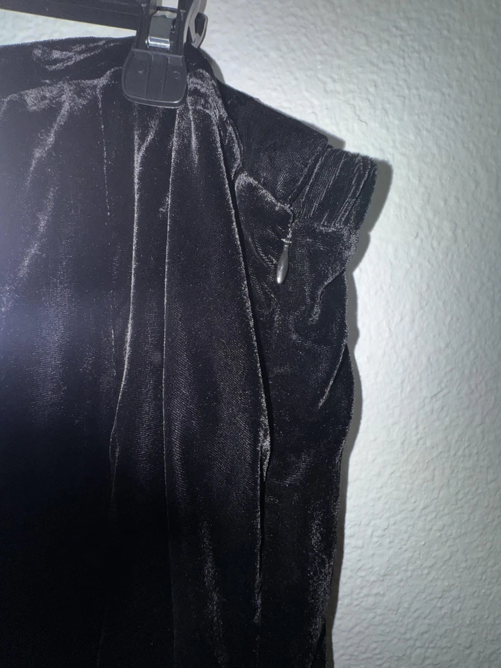 Coldwater Creek Skirt 1X Black Velvet Burnout Floral Beaded Midi Whimsigoth New - Image 4 of 4