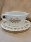 Vintage Pyrex Butterfly Gold Gravy Boat and Underplate Set