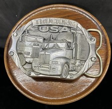 Trucking USA Belt Buckle; C & J Inc., 1988 Made in USA