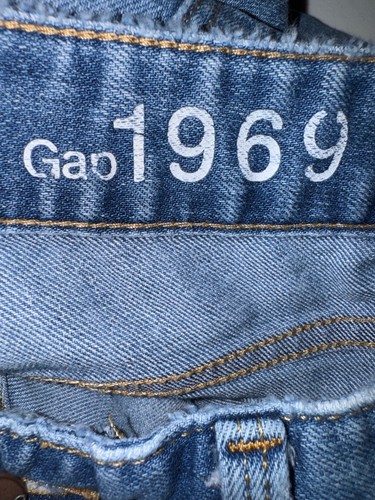 Gap 1969 30R Vaqueros Rectos Real Lavado Ligero Elástico Denim Mujer’s - Imagen 3 de 7