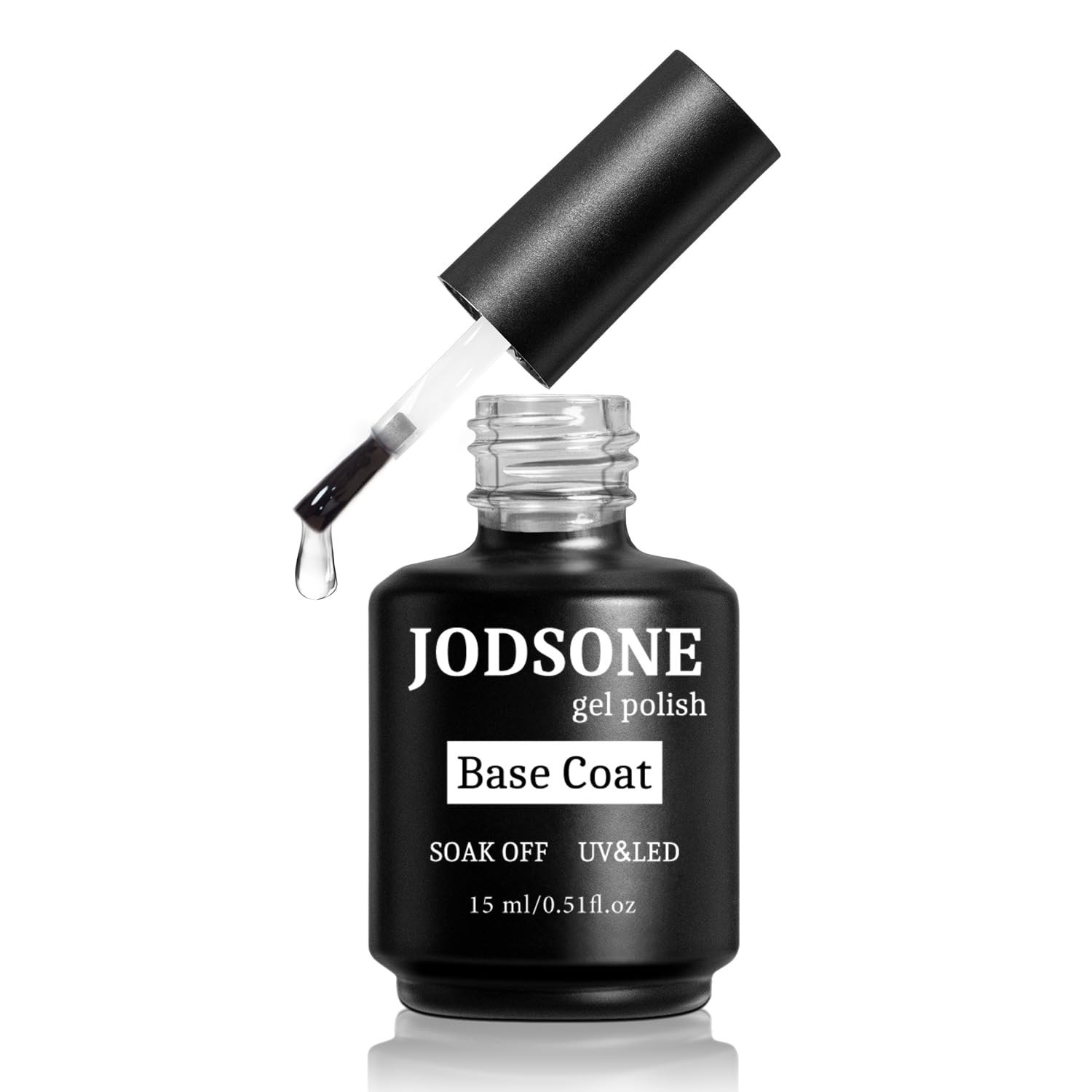 Jodsone Gel Nail Polish Base Coat Soak Off Glossy Quick Drying Clear 0.51 Fl Oz