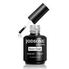 Jodsone Gel Nail Polish Base Coat Soak Off Glossy Quick Drying Clear 0.51 Fl Oz