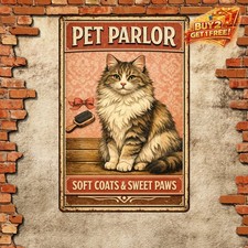 Dog Grooming Metal Tin Sign Pet Shop Home Wall Decor Poster