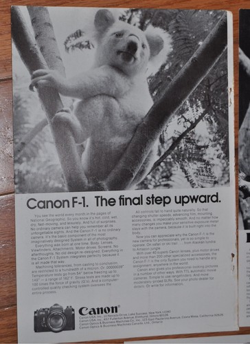 1974-75 CANON Camera advertisements x5, F-1 camera, animals, F1 race car - Foto 2 di 6