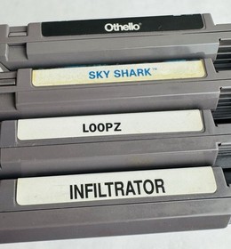 Nintendo (NES) Game Bundle Lot of 4 Tested Loopz Othello Sky Shark & Infiltrator