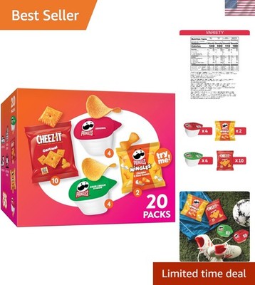 Delicious Cheez-It & Pringles Variety Pack, 20 Single Serve Snacks for On-the-Go