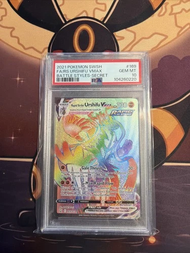 POKEMON SWSH BATTLE STYLES SECRET FULL ART/RAPID STRIKE URSHIFU VMAX 169 PSA 10
