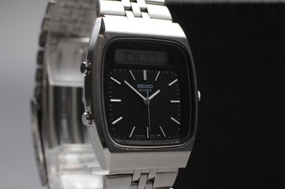 Vintage 1983 Exc+4 Seiko Hybrid H557-532A Black Ana-Digi Quartz