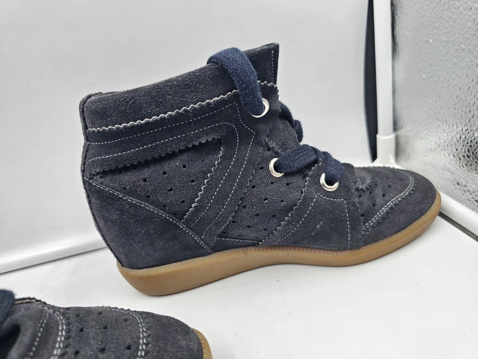 Authentic Isabel Marant Bobby SNEAKERS Suede Leather Black Size 36 US6 - image 3 of 4