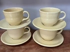 4 Fiesta *Pale Yellow* Cup & Saucer Sets Post 86 Nice!
