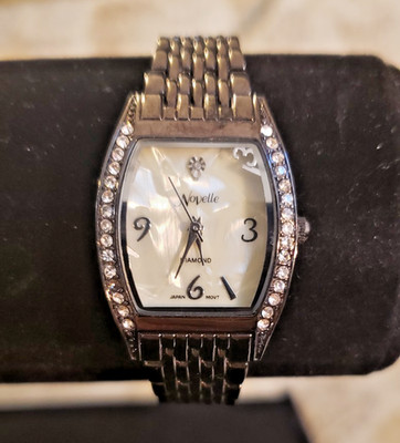 Elegant, Artsy - Novelle Dark Metal Watch with Art Deco Detail - Dark Metal Band