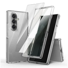 For Samsung Galaxy Z Fold 7/6/5/4/3 Clear Hinge Protection PC Case Cover/Screen 