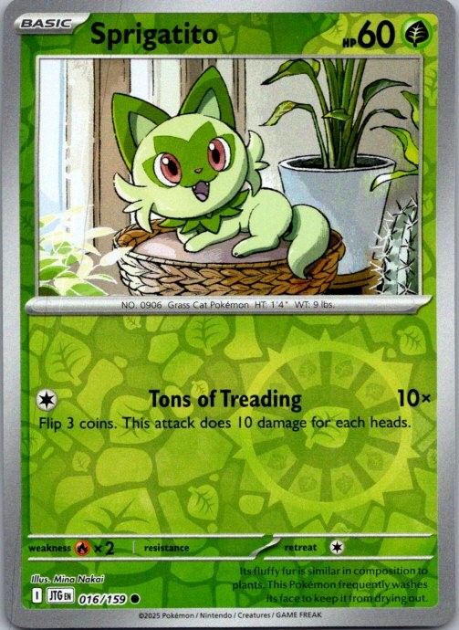 Sprigatito SV09: Journey Together 016/159 NM Reverse Holo