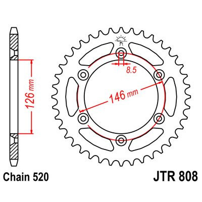 47596-compatible con SUZUKI RM 100 Corona plato transmision trasero JT SPROCKETS