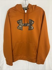 Under Armour Hoodie Mens Size S Orange Camo Storm Pullover Long Sleeve Hunting