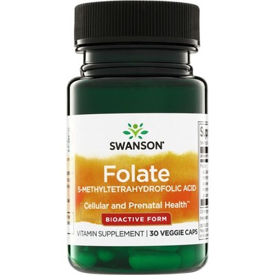 Swanson Folate (5-Methyltetrahydrofolic Acid) 400 Mcg 30 Veggie Capsules