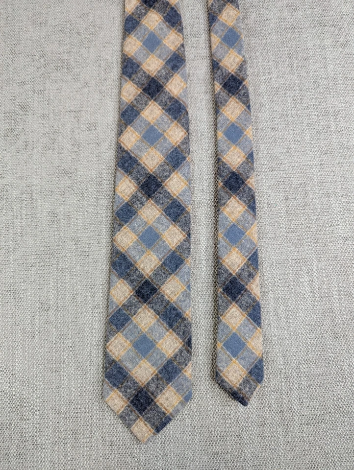 Corbata de Colección Pendleton 100% Lana Azul Tostado Escocés Tartán Hombres Clásica Tweed EE. UU. Foto 2 de 3