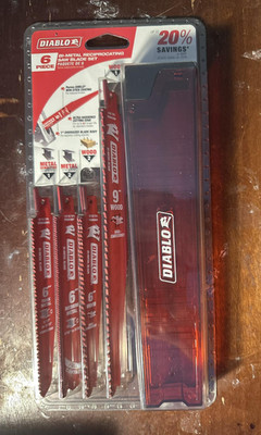 Diablo 6-Piece Bi-Metal Reciprocating Saw Blade Set   Wood & Metal (6'' & 9'')