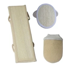 3 Pcs Bath Scrubber Environmentally Friendly Exfoliating Loofah Sponge