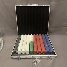 Unopened 1000 Pcs POKER CHIPS SET w/ Aluminum Case and Key