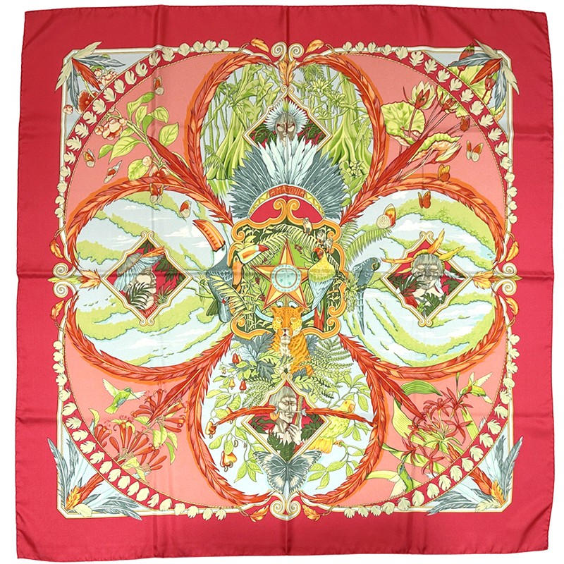 Hermes Scarf Carre 90 Amazonia Silk 594706
