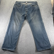 Vintage Guess Jeans Men's 40x32 Blue Cotton Denim Straight Leg Faded Workwear