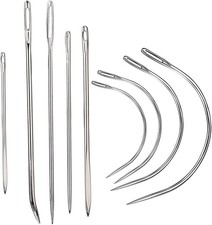 9 Pcs Heavy Duty Hand Sewing Needles Kit,Leather with 5 Silver