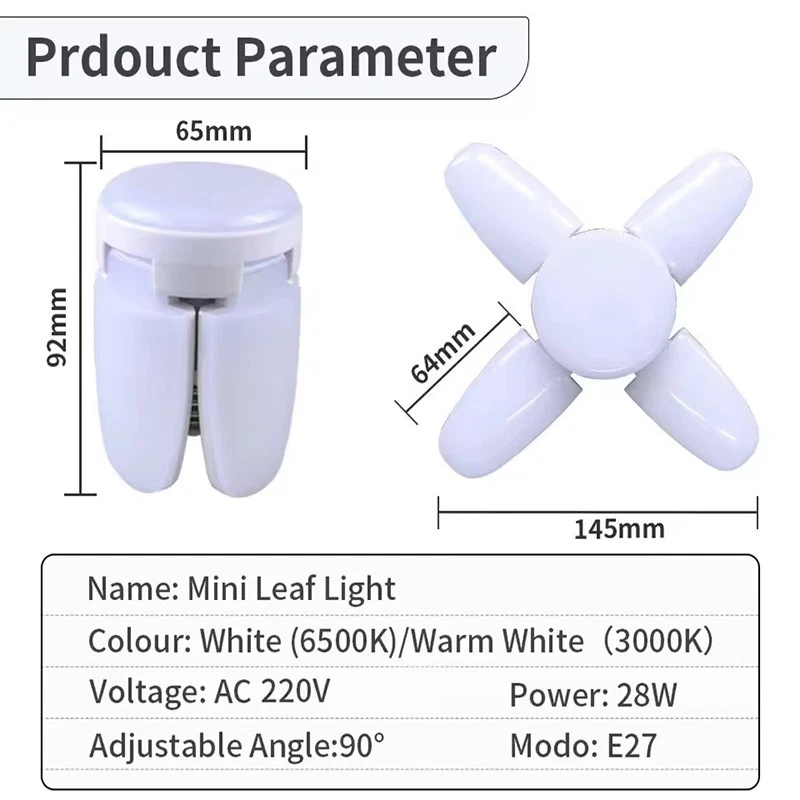E27 Fan Shape LED Bulb AC220V 28W Foldable Led Light Bulb For Home Living Room - Bild 3 von 4