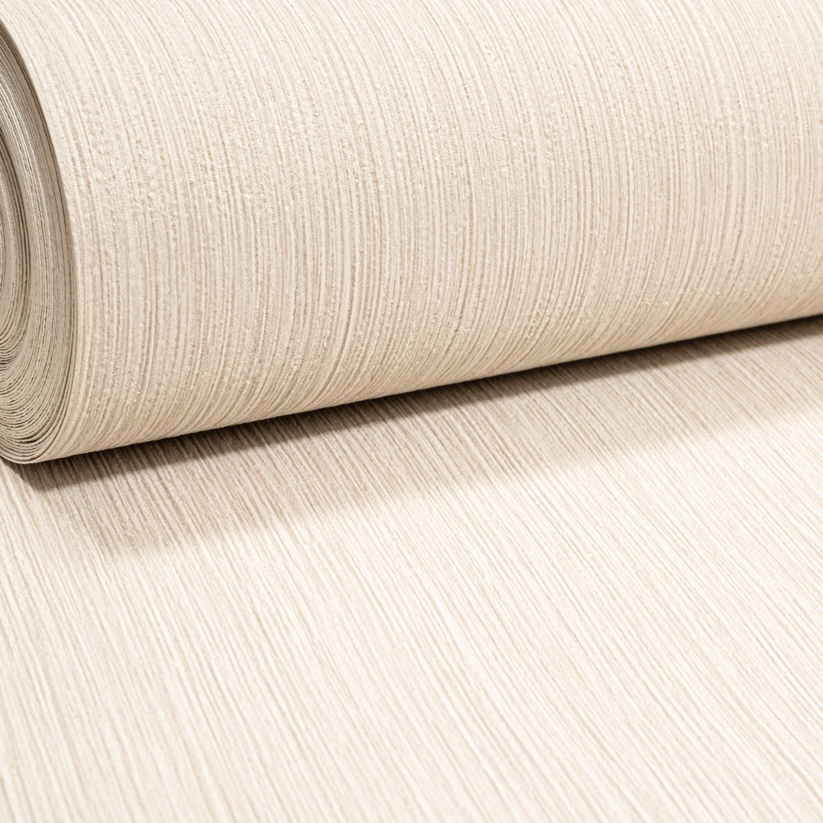 Plain Cream Textured Wallpaper Stripe Thick Slightly Imperfect Vinyl Free Match