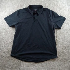 Ghost Polo Shirt Mens XL Black Short Sleeve Classic Fit Stretch Logo Golf Casual
