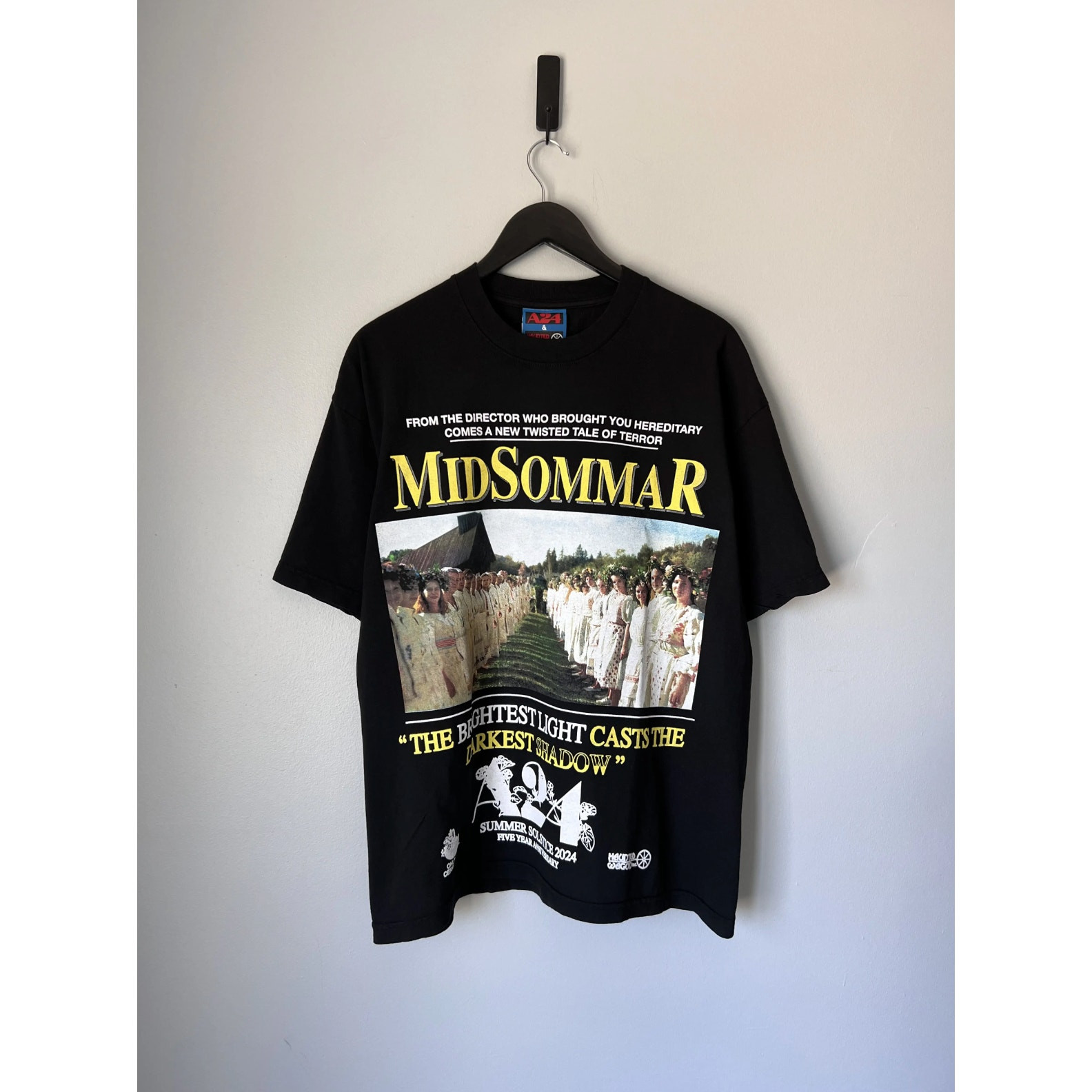 A24 Midsommar Anniversary Tee by Online Ceramics - Small Black - Brand New-image