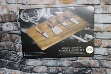 Ensemble plateau à fromage et quatre couteaux en bois d’acacia témoin oeil de Taylor neuf dans sa boîte