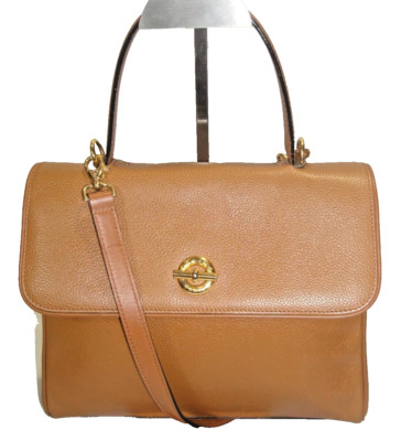 CELINE Lovely Brown Leather Top Handle Leather Lined Satchel Shoulder Bag MINT!