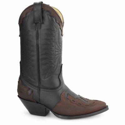 Grinders ARIZONA HI schwarz/burgund Unisex Leder kubanischer Absatz Freizeit Cowboystiefel