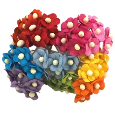 1/4''or1cm MINI Cottage Rainbow Paper Flower DIY Wedding Scrapbook Card making