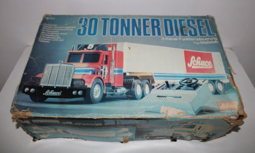 Camion téléguidée Ancien jouet Schuco 30 Tonner Diesel Complet boite 70's - Afbeelding 1 van 17