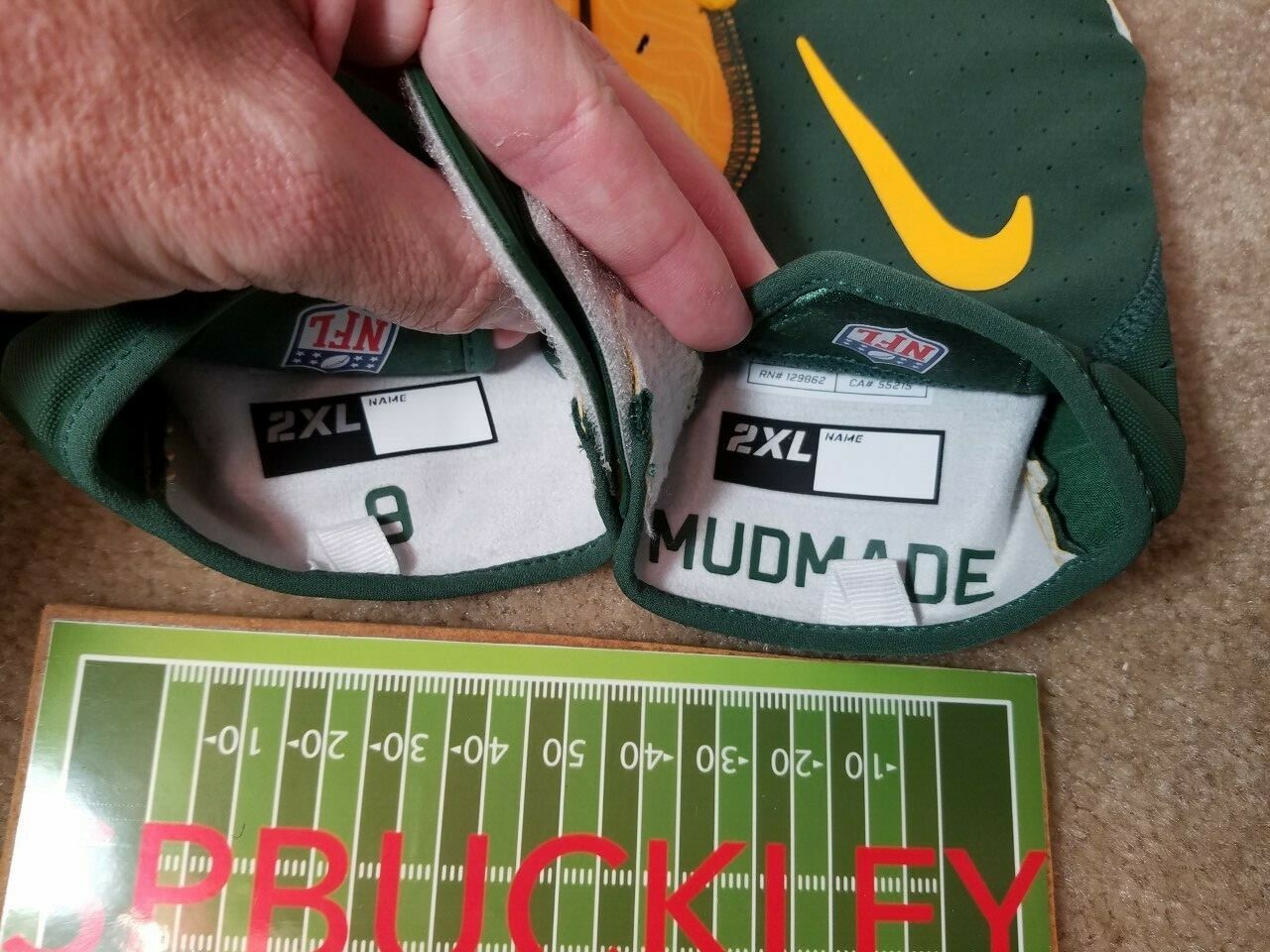 NIKE VAPOR JET 5.0 NFL GREEN BAY PACKERS 9 DESHONE KIZER XXL FOOTBALL