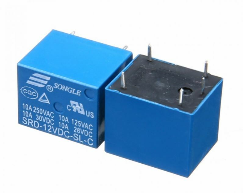 10x Mini Leistungsrelais DC 5V - 4-Pin PCB Relais 10A