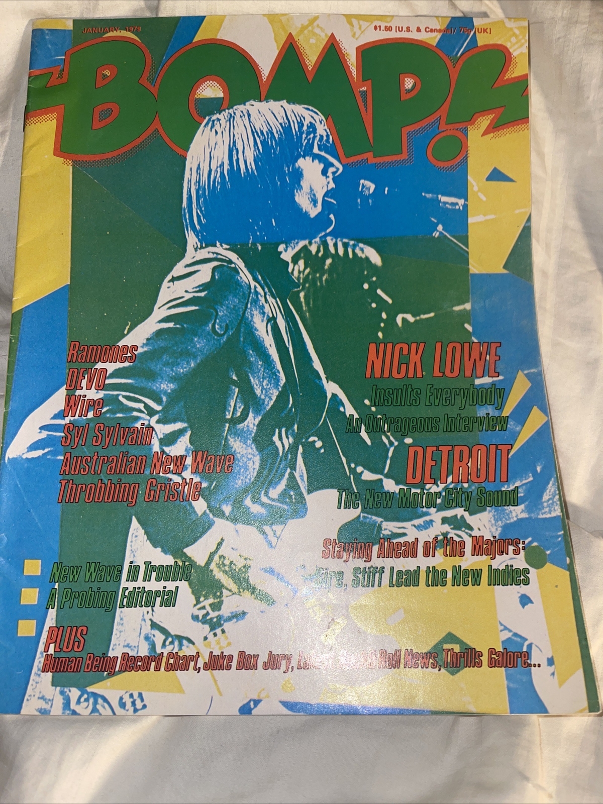 Bomp Magazine Vintage Bomp! Magazine #20 Jan 1979 Nick Lowe Ramones Devo Wire Syl ...
