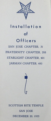 Order of the Eastern Star Masonic Scrapbook Jarman Chapter 493 San Jose CA 1936