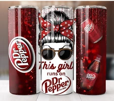 20oz Stainless Steel Tumbler Insulated Travel Mug This Girl Runs on Dr Pepper
