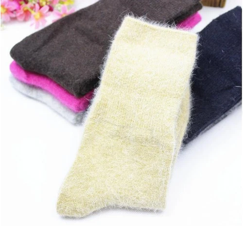 5 Pairs Luxury 100% Angora Pure Wool Cashmere Women Outside Socks Warm Warm - Picture 9 of 23