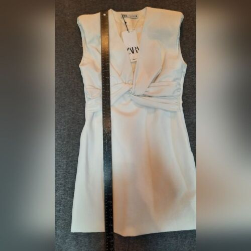 Zara Womans Dress Small White Sleeveless Formal Cocktail Party Mini Holiday - Picture 8 of 13