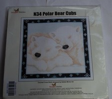 Polar Bear Cubs Cross Stitch Kit