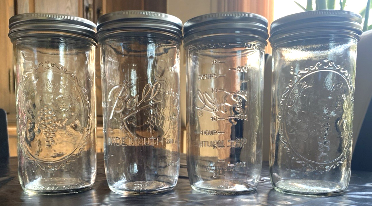 RARE DISCONTINUED Ball 24 oz 1.5 Pint Wide Mouth Mason Jars – Set